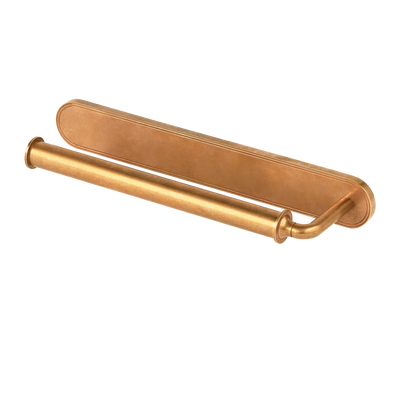 Armac Martin Barwick Plain Hand Towel Rail with Backplate in 270mm / Left Hand / Polished Brass Unlacquered