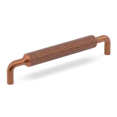 Armac Martin Barwick Ridged Cabinet Pull Handle in 128mm / Aged Copper