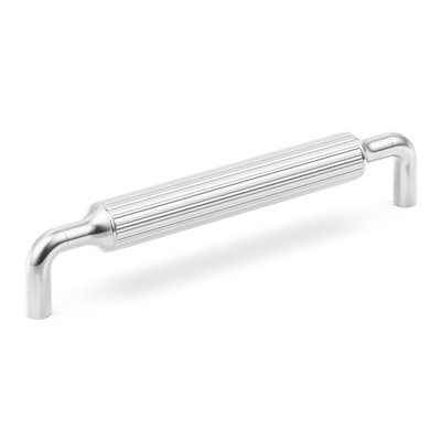 Armac Martin Barwick Ridged Cabinet Pull Handle in 128mm / Polished Chrome Plate