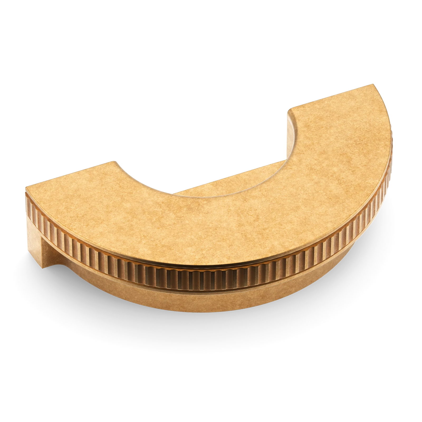 Armac Martin Barwick Ridged Recessed Pull in 100mm / Burnished Brass
