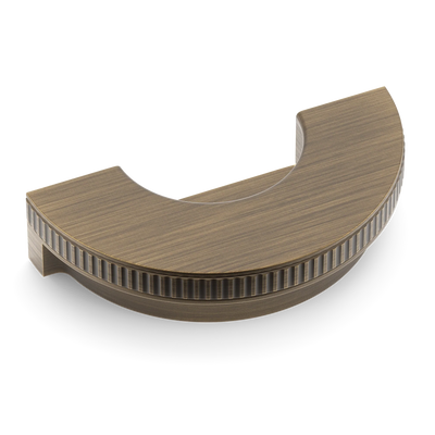 Armac Martin Barwick Ridged Recessed Pull in 100mm / Satin Antique Satin Lacquered