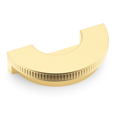 Armac Martin Barwick Ridged Recessed Pull in 100mm / Satin Brass Satin Lacquered
