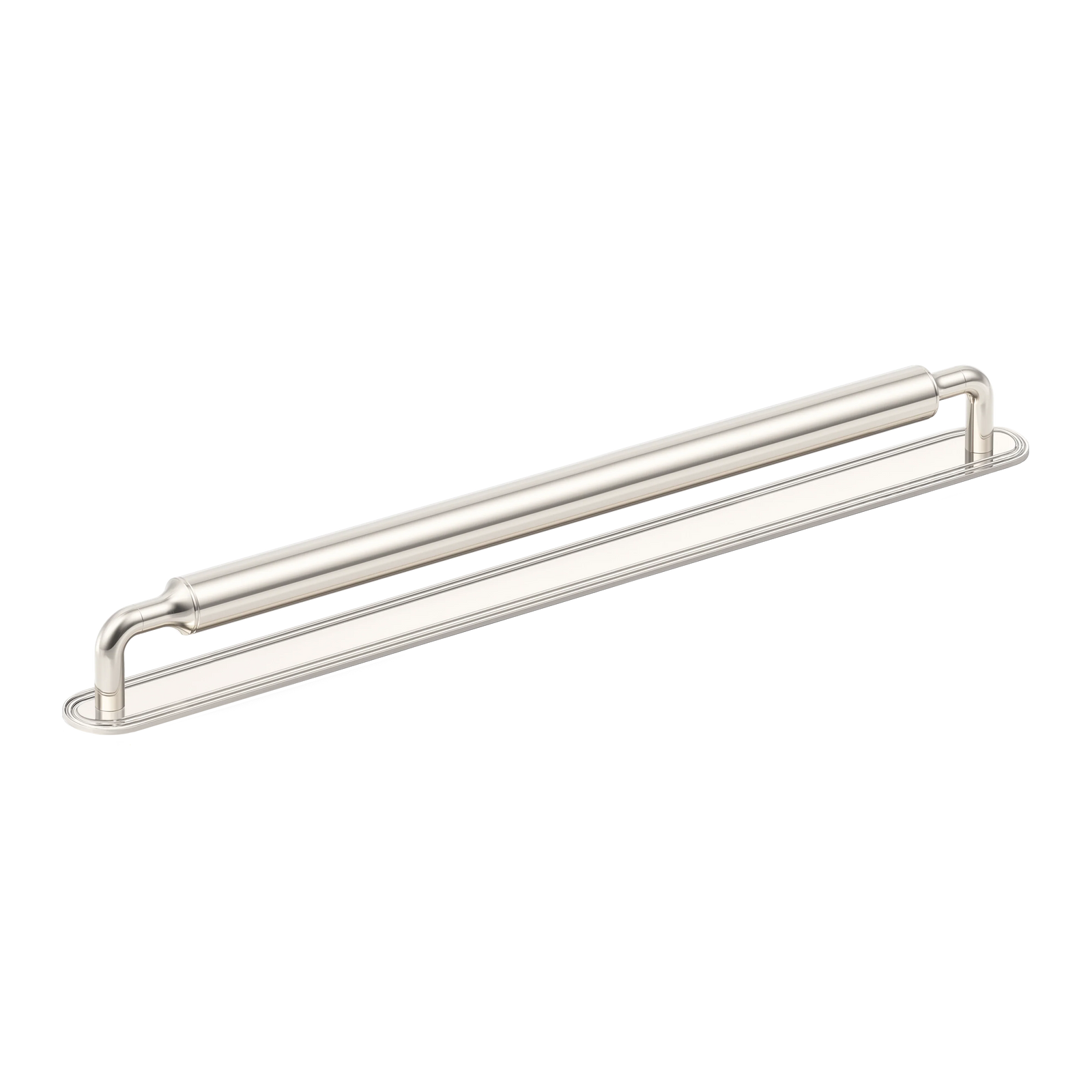 Armac Martin Barwick Slim Plain Appliance Pull with Backplate in 384mm / Polished Nickel Plate