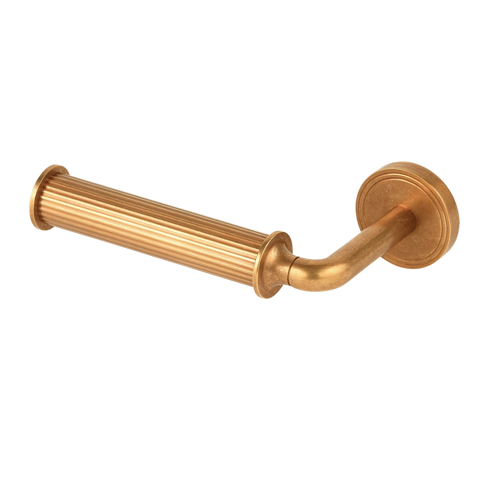 Armac Martin Barwick Ridged Toilet Roll Holder in 175mm / Left Hand / Burnished Brass