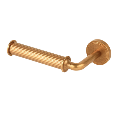 Armac Martin Barwick Ridged Toilet Roll Holder in 175mm / Left Hand / Burnished Brass
