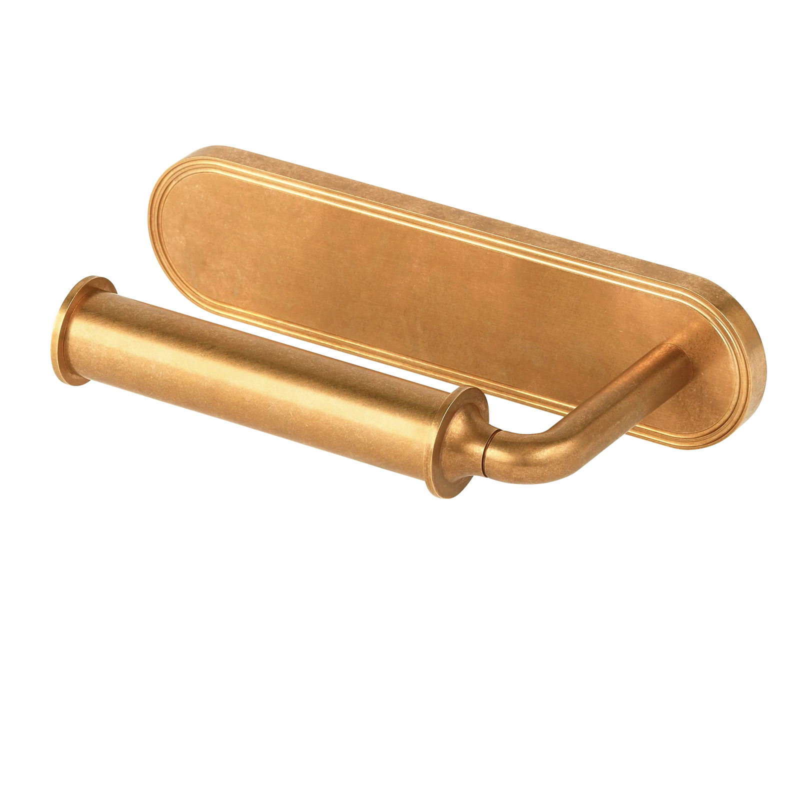 Armac Martin Barwick Plain Toilet Roll Holder with Backplate in 175mm / Left Hand / Polished Brass Unlacquered