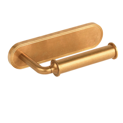 Armac Martin Barwick Plain Toilet Roll Holder with Backplate in 175mm / Right Hand / Polished Brass Unlacquered