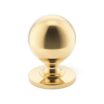 Armac Martin Cotswold Ball Cabinet Knob in 19mm / Polished Brass Unlacquered