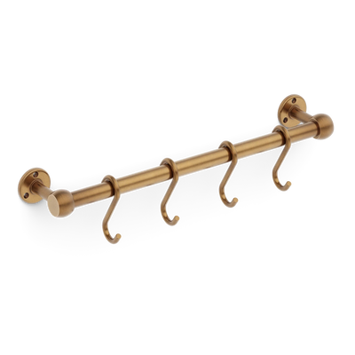 Armac Martin Cotswold Pot Rail & S Hooks in 500mm + 4 S Hooks / Fine English Antique
