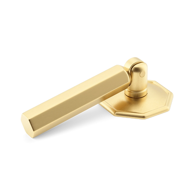 Armac Martin Crossways Hex Drop Handle in 38mm / Satin Brass Unlacquered
