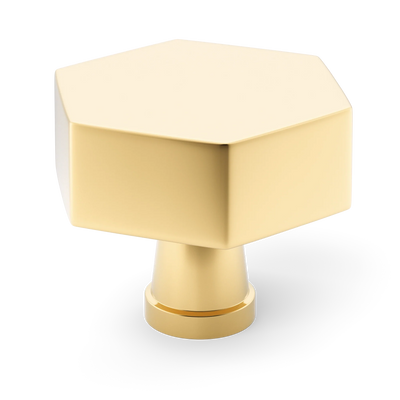 Armac Martin Crossways Cabinet Knob in 32mm / Polished Brass Unlacquered