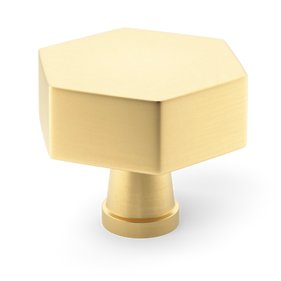 Armac Martin Crossways Cabinet Knob in 32mm / Satin Brass Unlacquered
