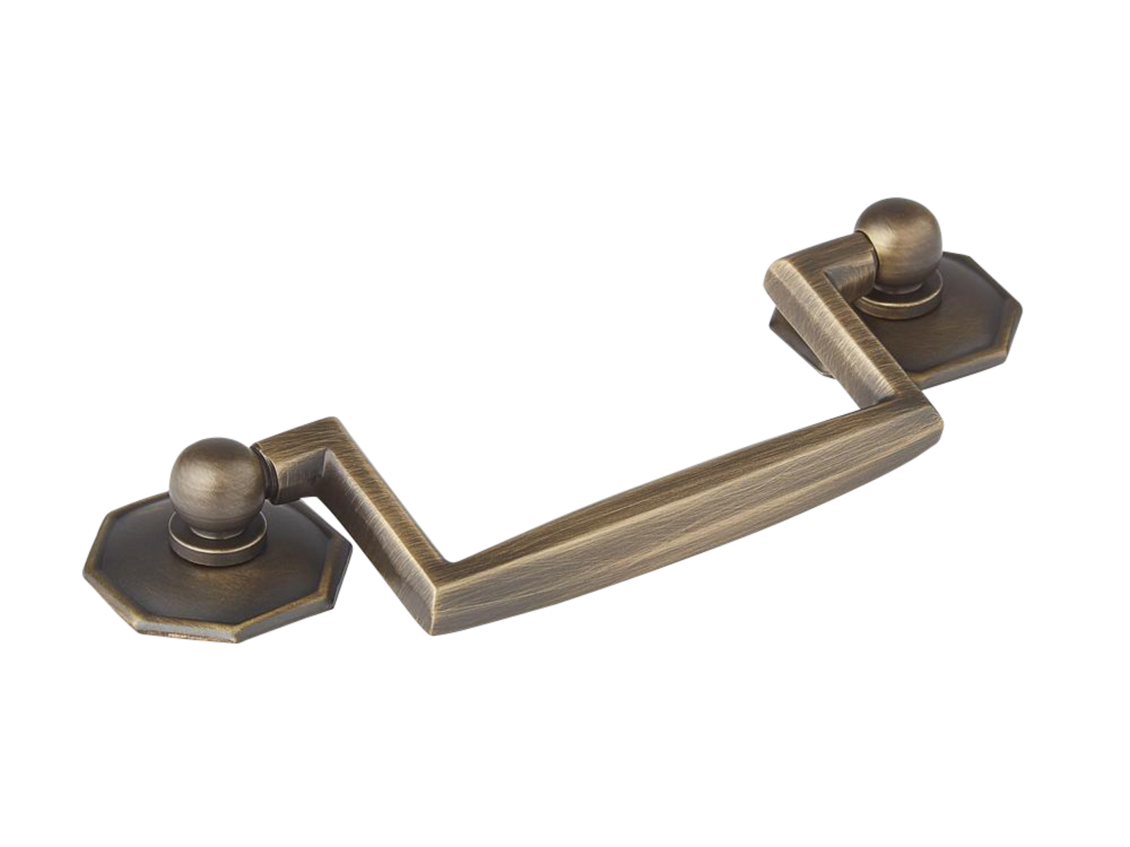 Armac Martin Crossways Cabinet Drop Handle in 80mm / Satin Antique Satin Lacquered