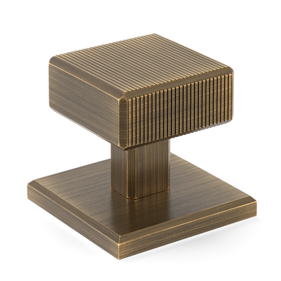 Armac Martin Digbeth Ridged Cabinet Knob with Backplate in 32mm / Satin Antique Satin Lacquered