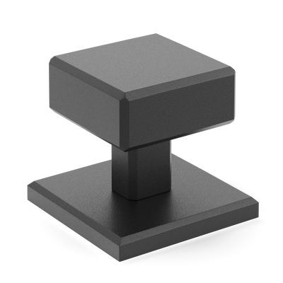 Armac Martin Digbeth Plain Cabinet Knob with Backplate in 32mm / Matt Black Lacquered
