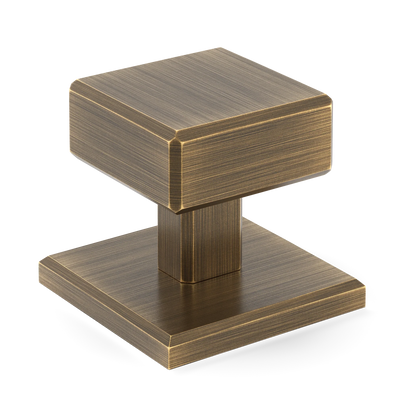 Armac Martin Digbeth Plain Cabinet Knob with Backplate in 32mm / Satin Antique Satin Lacquered