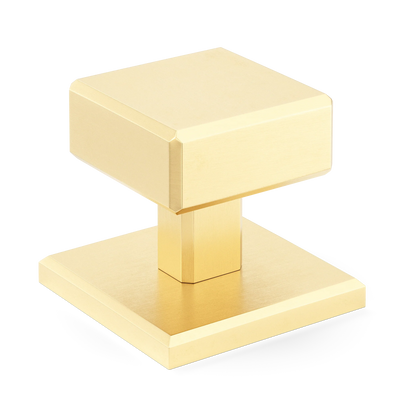 Armac Martin Digbeth Plain Cabinet Knob with Backplate in 32mm / Satin Brass Satin Lacquered