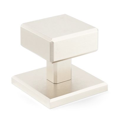 Armac Martin Digbeth Plain Cabinet Knob with Backplate in 32mm / Satin Nickel Plate