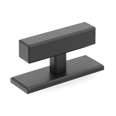 Armac Martin Digbeth Plain T-bar Handle with Backplate in 67mm / Matt Black Lacquered