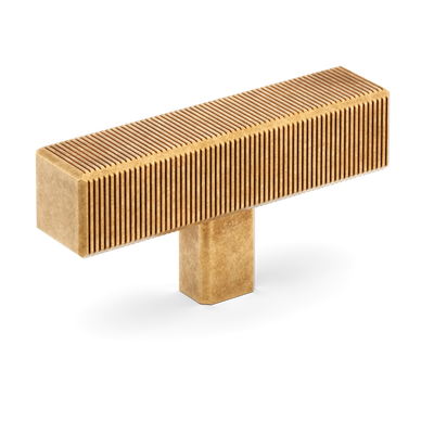 Armac Martin Digbeth Ridged T-bar without Backplate in 67mm / Burnished Brass