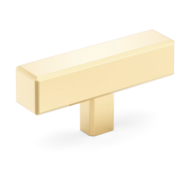 Armac Martin Digbeth Plain T-bar without Backplate in 67mm / Polished Brass Unlacquered