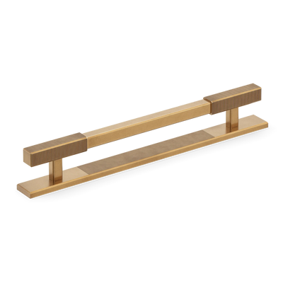 Armac Martin Digbeth Ridged Cabinet Handle with Backplate in 128mm / Fine English Antique