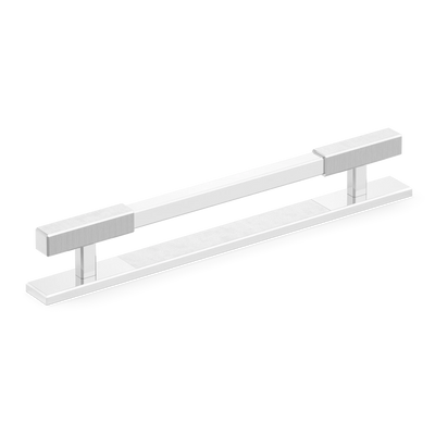 Armac Martin Digbeth Ridged Cabinet Handle with Backplate in 128mm / Polished Chrome Plate