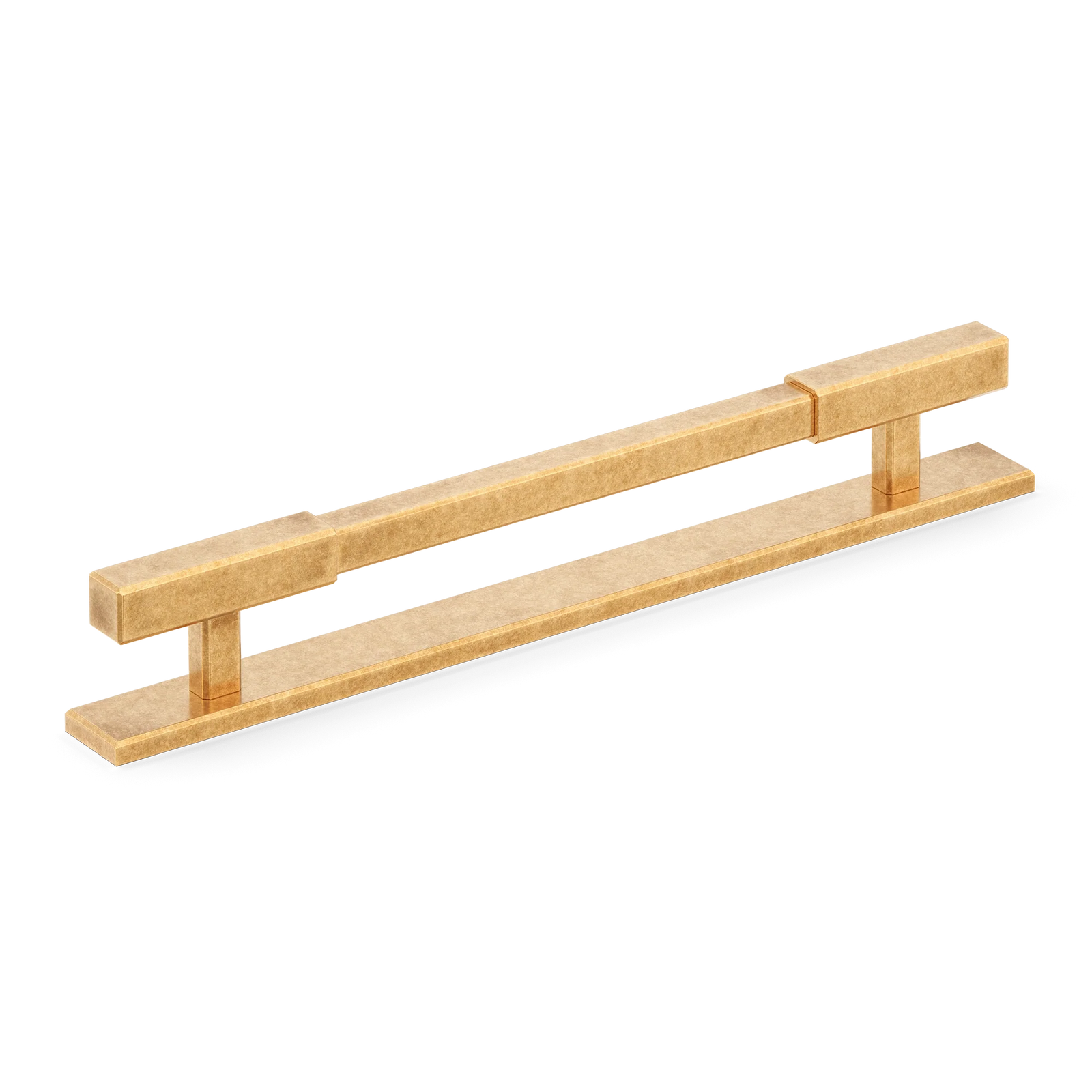 Armac Martin Digbeth Plain Cabinet Handle with Backplate in 128mm / Burnished Brass