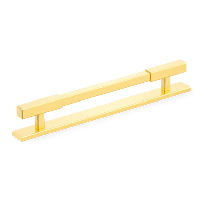 Armac Martin Digbeth Plain Cabinet Handle with Backplate in 128mm / Polished Brass Lacquered