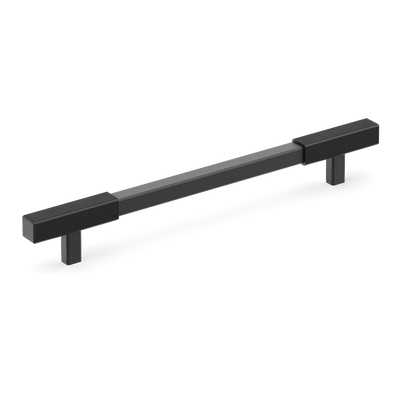 Armac Martin Digbeth Ridged Cabinet Handle without Backplate in 128mm / Matt Black Lacquered