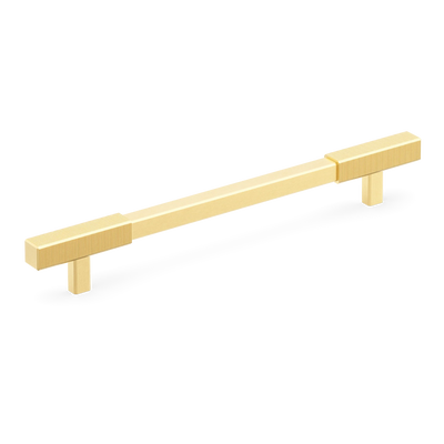 Armac Martin Digbeth Ridged Cabinet Handle without Backplate in 128mm / Satin Brass Lacquered