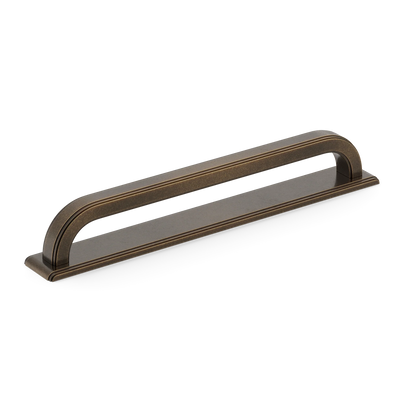 Armac Martin Dougan Cabinet Handle with Backplate in 96mm / Dark Aged Brass