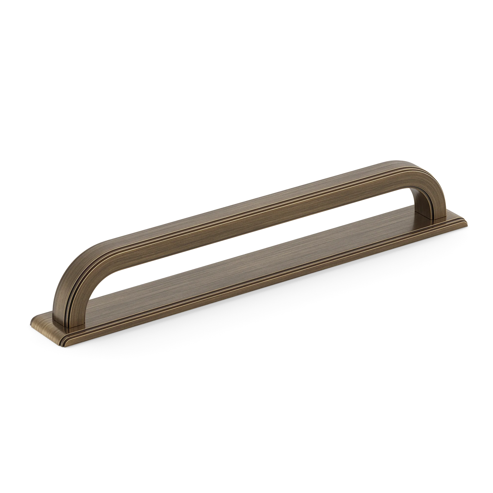 Armac Martin Dougan Cabinet Handle with Backplate in 96mm / Satin Antique Satin Lacquered