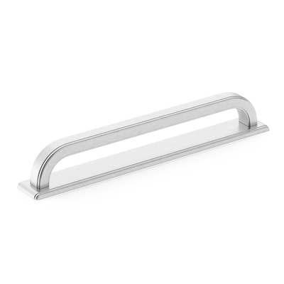 Armac Martin Dougan Cabinet Handle with Backplate in 96mm / Satin Chrome Plate