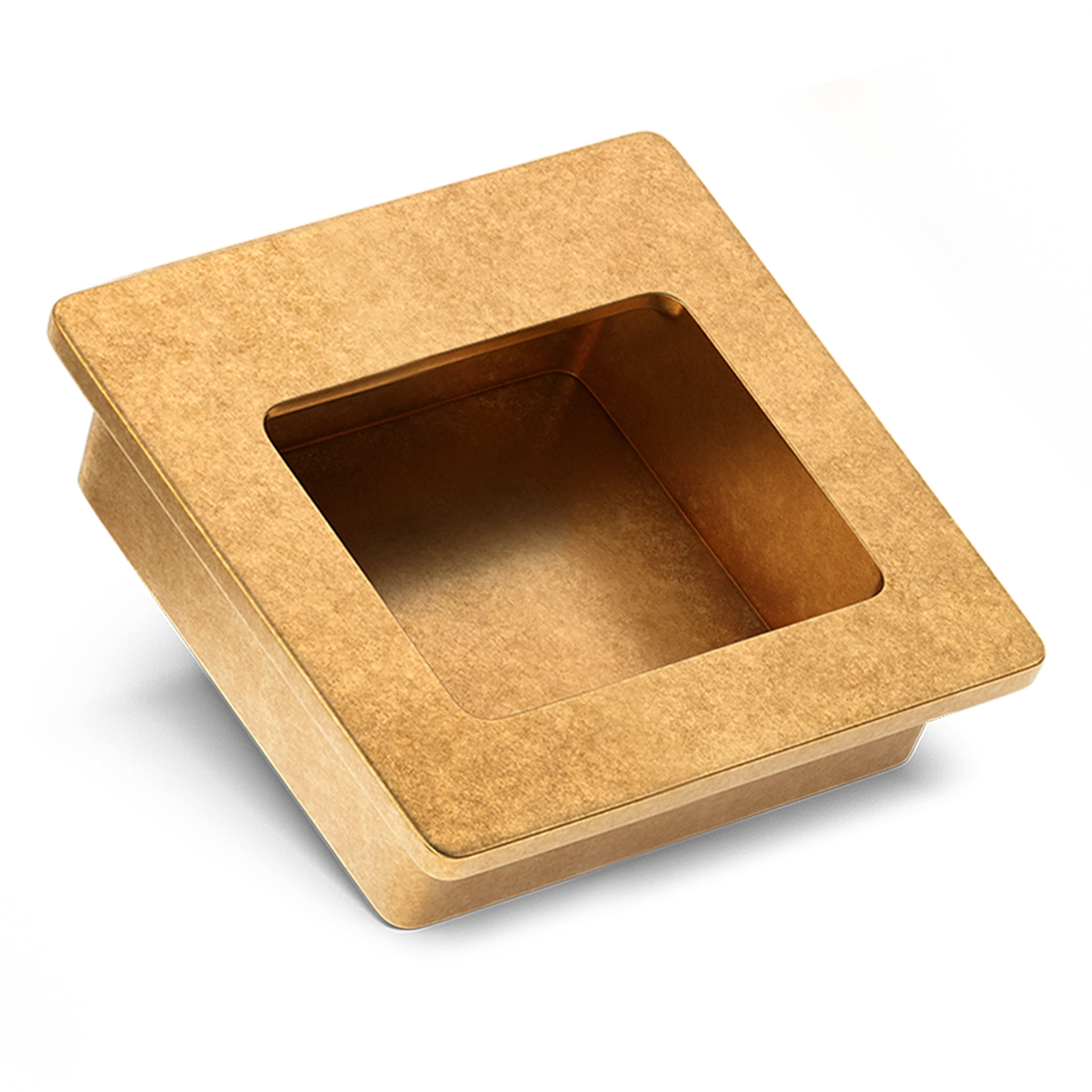 Armac Martin Driffold Square Flush Pull in 57mm / Burnished Brass