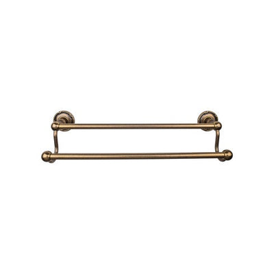 Top Knobs Edwardian Bath Towel Bar Double, Ribbon Backplate 30" in German Bronze