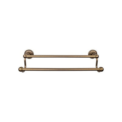 Top Knobs Edwardian Bath Towel Bar Double, Rope Backplate 30" in German Bronze