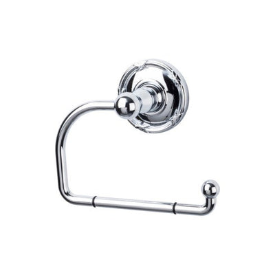 Top Knobs Edwardian Bath Tissue Hook, Ribbon Backplate in Polished Chrome