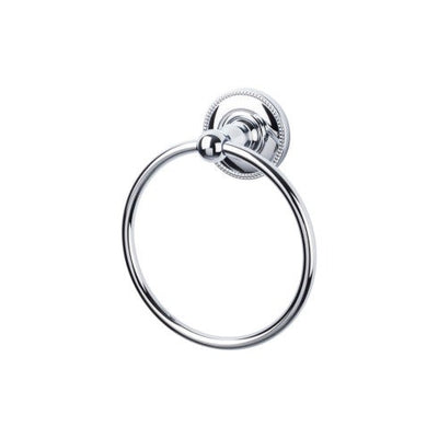Top Knobs Edwardian Bath Ring, Beaded Backplate in Polished Chrome