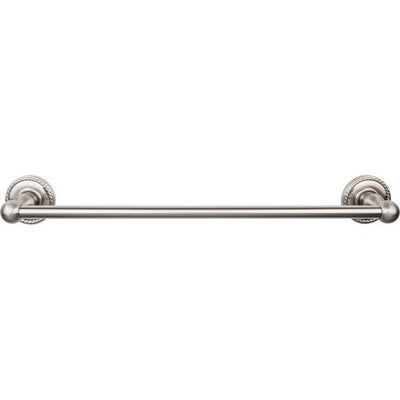 Top Knobs Edwardian Bath Towel Bar Single, Rope Backplate 18" in Brushed Satin Nickel