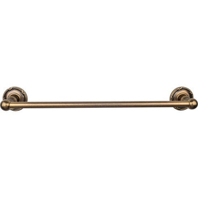 Top Knobs Edwardian Bath Towel Bar Single, Ribbon Backplate 18" in German Bronze