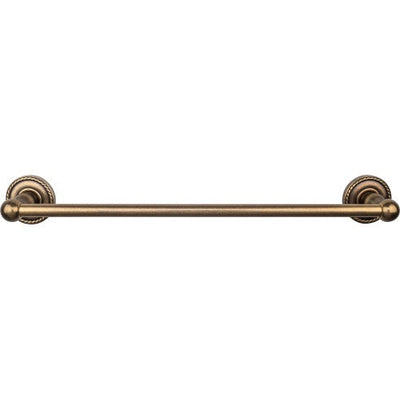 Top Knobs Edwardian Bath Towel Bar Single, Rope Backplate 18" in German Bronze