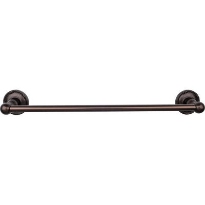 Top Knobs Edwardian Bath Towel Bar Single, Ribbon Backplate 18" in Oil Rubbed Bronze