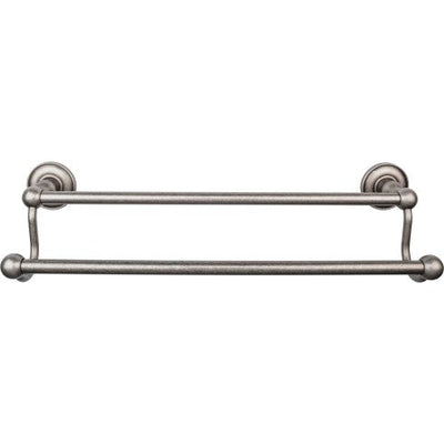 Top Knobs Edwardian Bath Towel Bar Double, Plain Backplate 18" in Antique Pewter