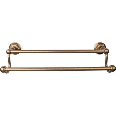Top Knobs Edwardian Bath Towel Bar Double, Hex Backplate 18" in German Bronze