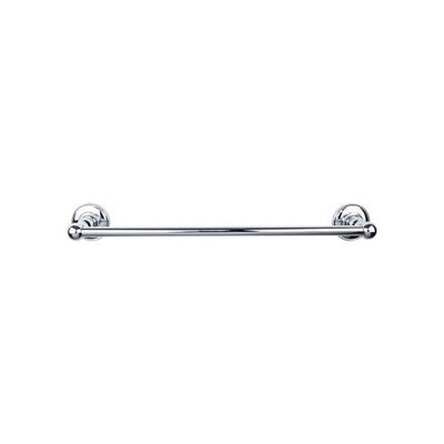 Top Knobs Edwardian Bath Towel Bar Single, Plain Backplate 24" in Polished Chrome