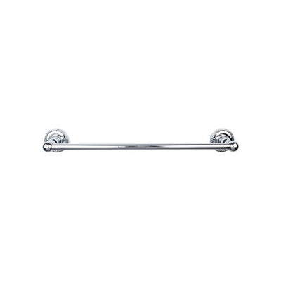 Top Knobs Edwardian Bath Towel Bar Single, Rope Backplate 24" in Polished Chrome