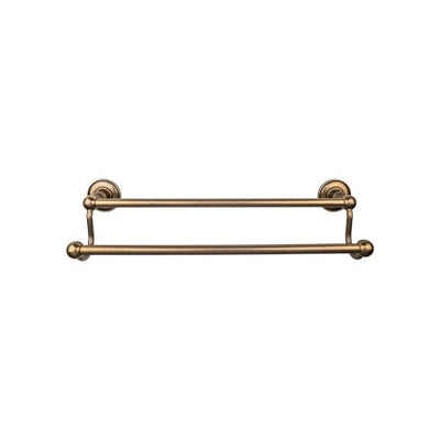 Top Knobs Edwardian Bath Towel Bar Double, Plain Backplate 24" in German Bronze