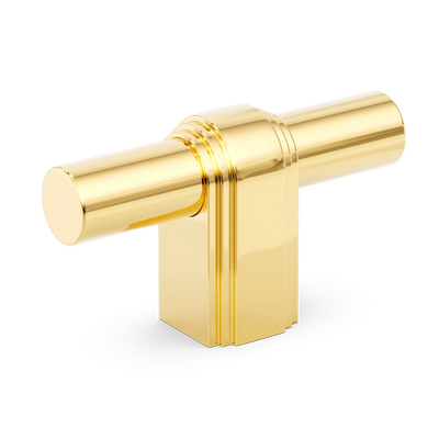 Armac Martin Gaumont T-bar Handle in 64mm / Polished Brass Lacquered