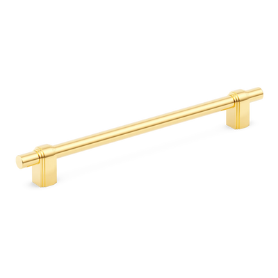 Armac Martin Gaumont Cabinet Handle in 96mm / Polished Brass Lacquered